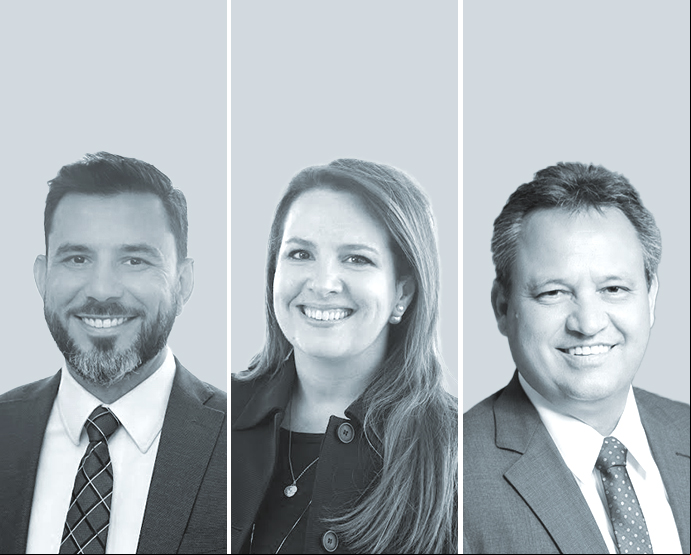De izquierda a derecha: João Paulo Toledo de Rezende, Fernanda Gomes de Souza y Hebert Prelle.
